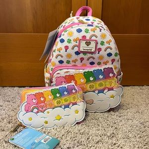 Loungefly Care Bears Backpack with Matching Wallet